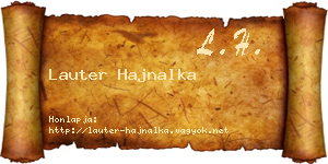 Lauter Hajnalka névjegykártya